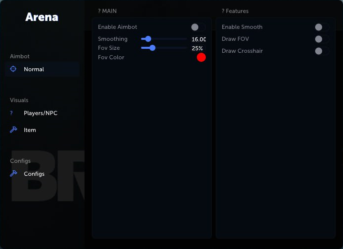 arena breakout aimbot menu