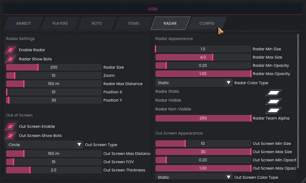 black ops 7 radar hack menu