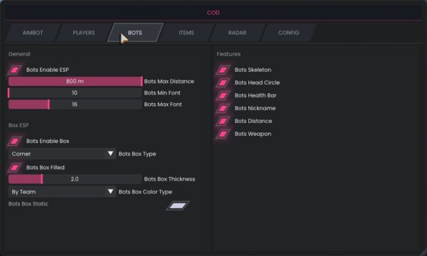 bo7 esp cheat menu show bots