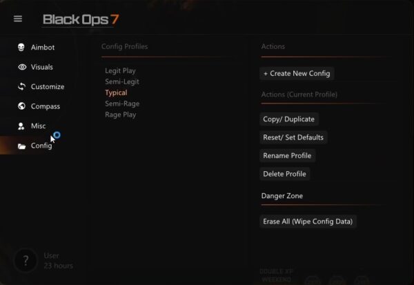bo7 menu cheat settings profile