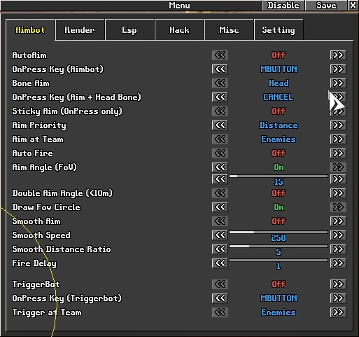 Marvel Rivals aimbot menu features
