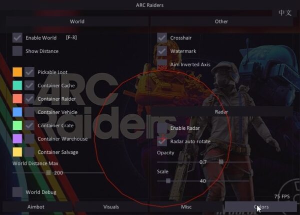 Arc Raiders wallhack Cheat Menu
