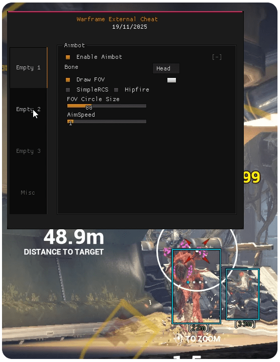 warframe aimbot external cheat menu