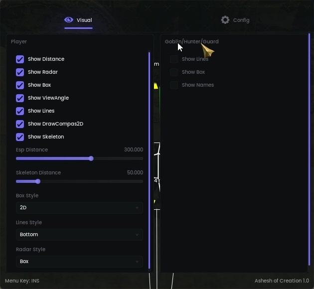 ashes of creation cheat esp radar hack menu