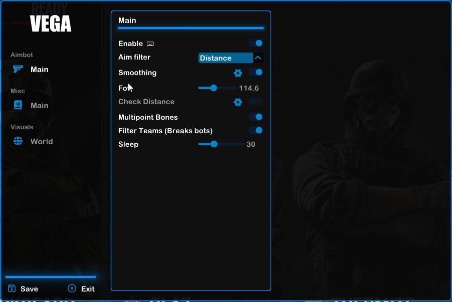 r6s undetected aimbot menu