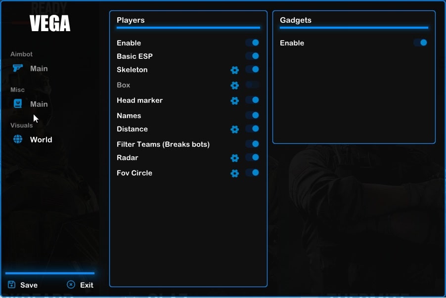 rainbow six siege esp cheat menu