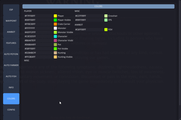 ashes of creation colors esp cheat