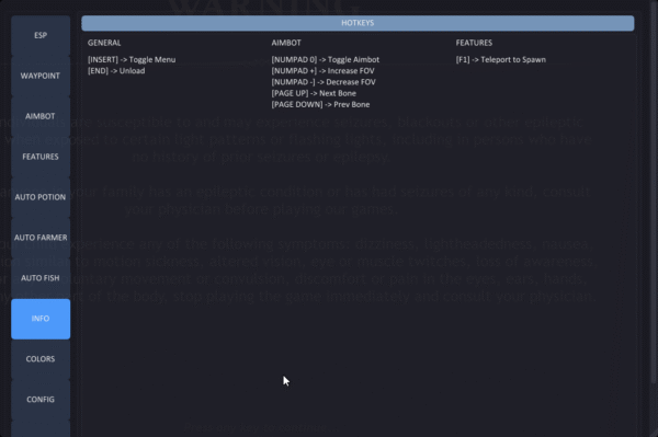 ashes of creation hotkeys for cheat