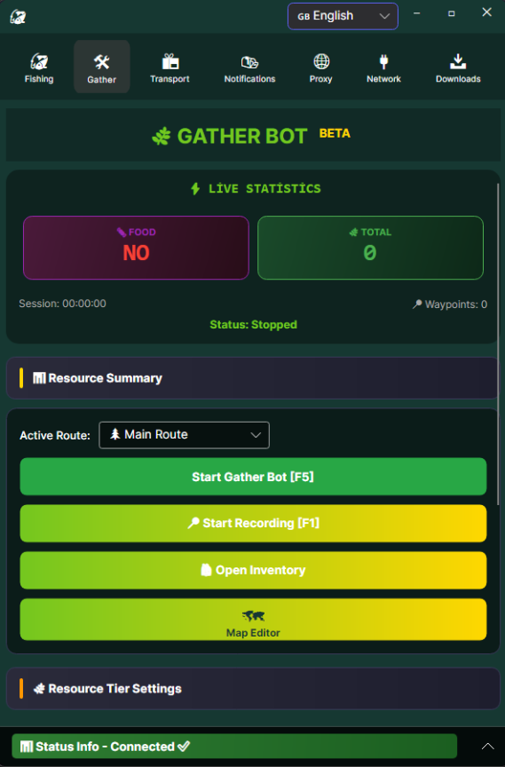 albion gather bot menu