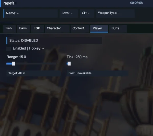 player menu