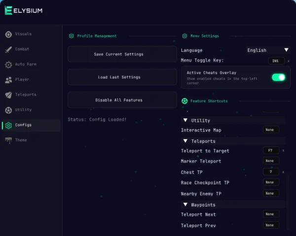 configs tab