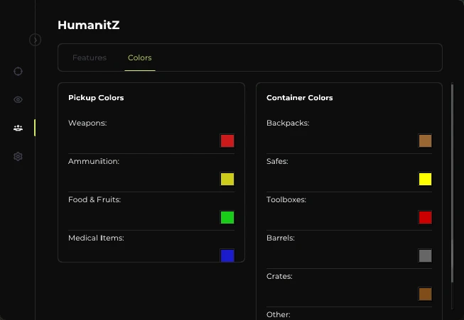 humanitz-esp-colors-cheat-menu