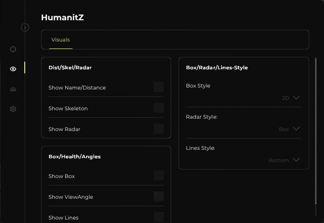 humanitz esp features menu