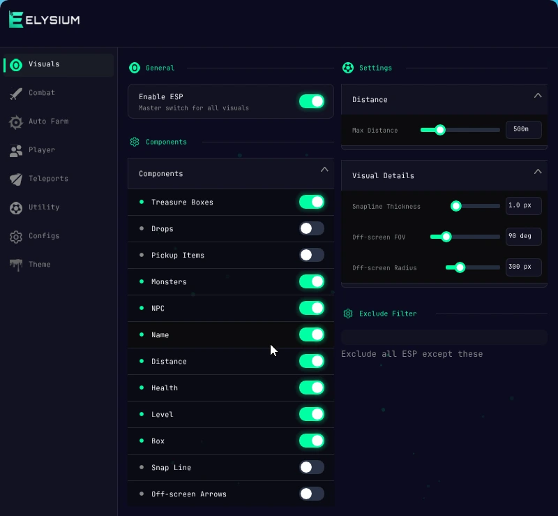 visuals tab