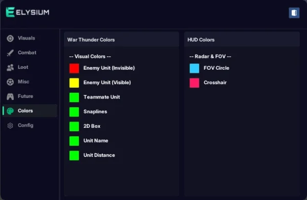 war thunder colors cheat menu