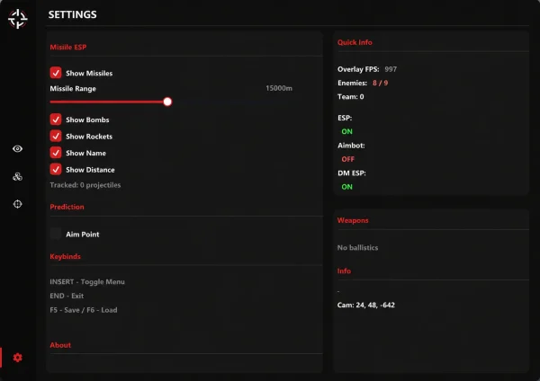 war thunder settings cheat menu