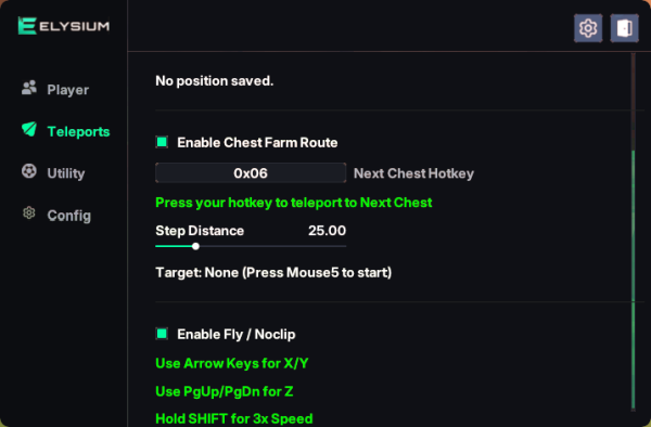 farever teleport menu