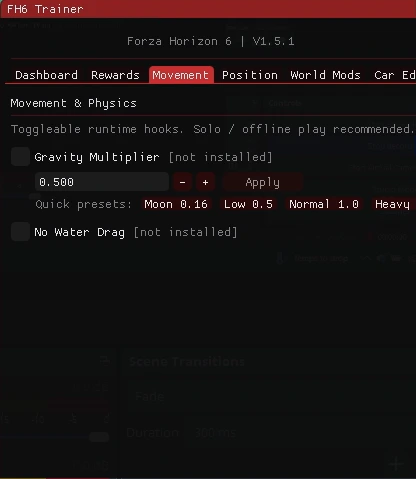 fh6 cheat menu