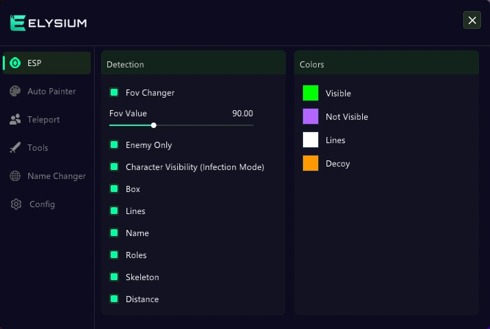 meccha chameleon esp cheat menu
