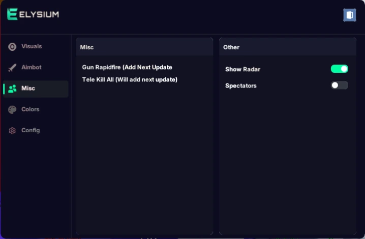 misc cheat menu