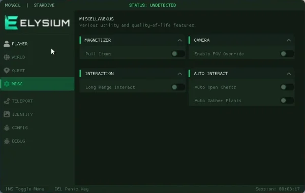 stardive cheat misc features