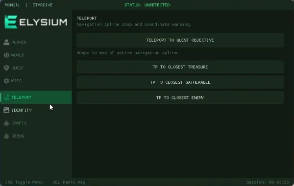 stardive cheat teleport menu