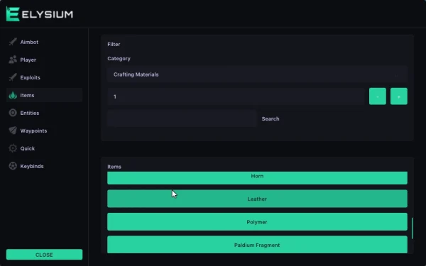 ELYSIUM palworld items cheat tab