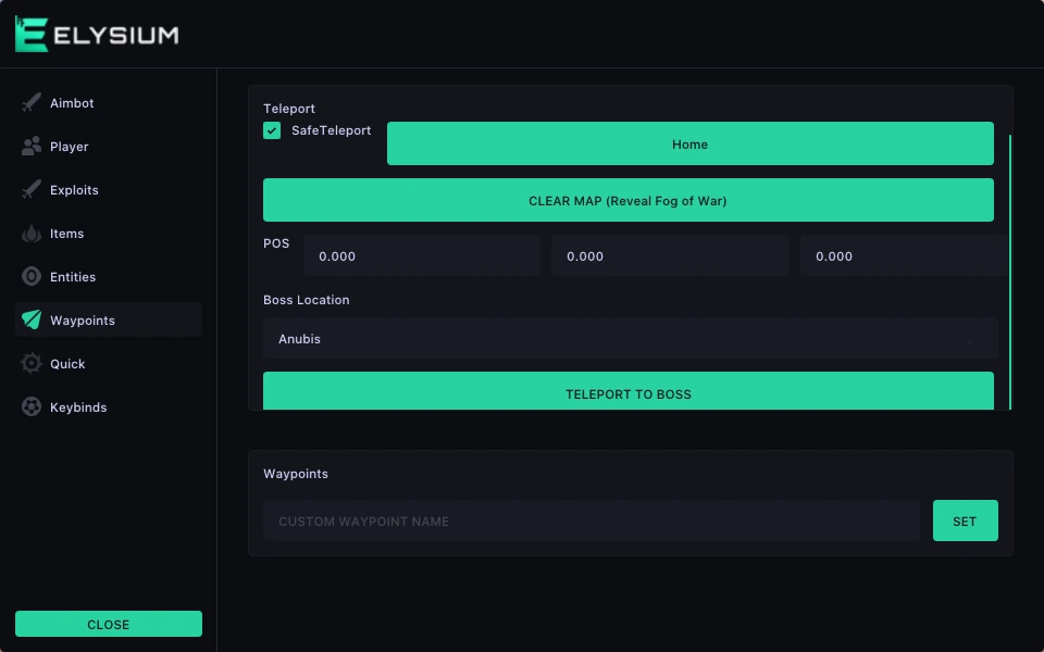 ELYSIUM palworld waypoints cheat tab