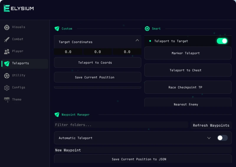 dragonsword teleports cheat menu