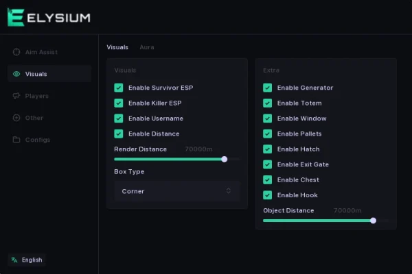 elysium dbd visual tab cheat menu