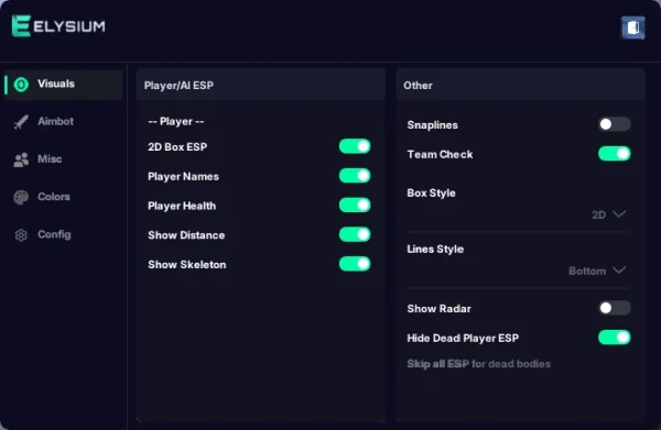 empulse esp cheat menu tab