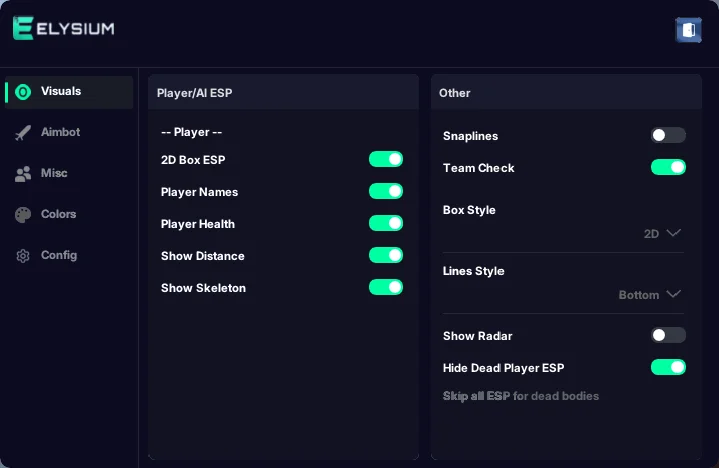 empulse esp cheat menu tab