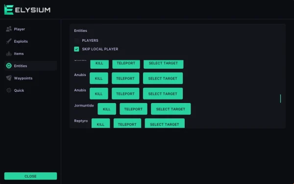 palworld entitiescheat menu tab