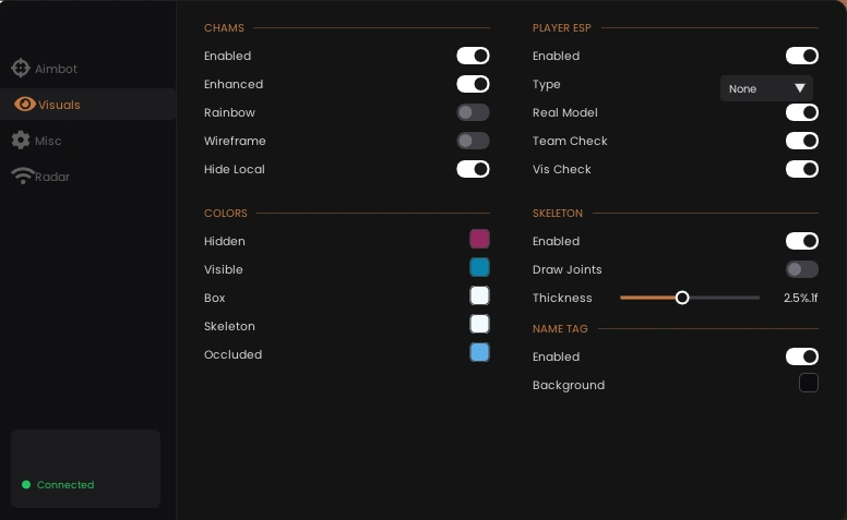 r6s visuals esp cheat menu