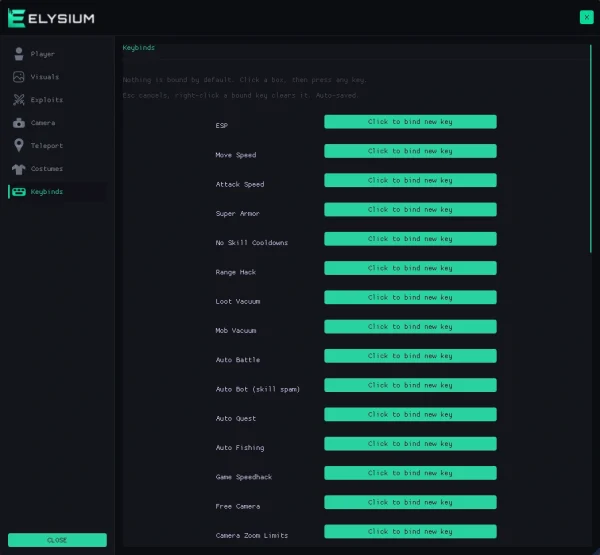rooc keybinds cheat menu