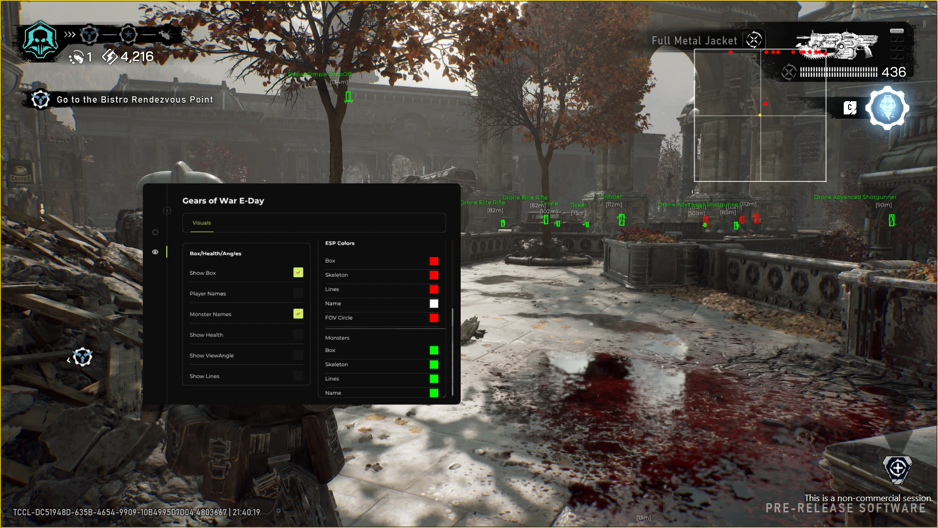 gears of war e-day visuals cheat tab