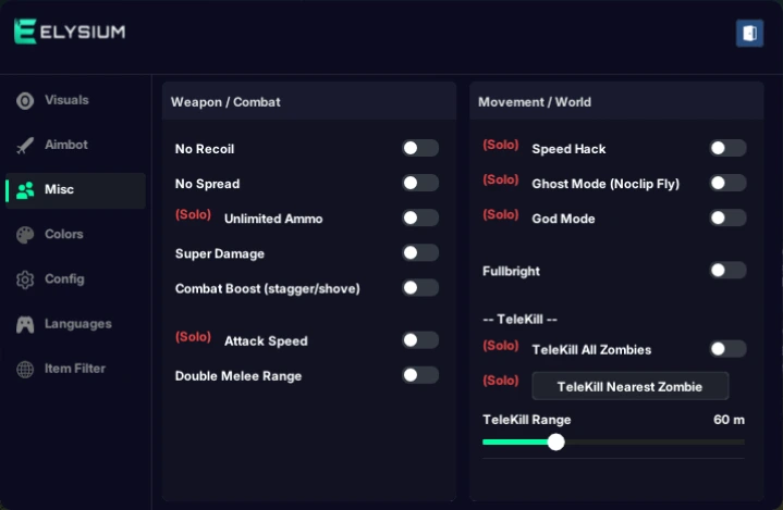 no more room in hell 2 misc cheat menu