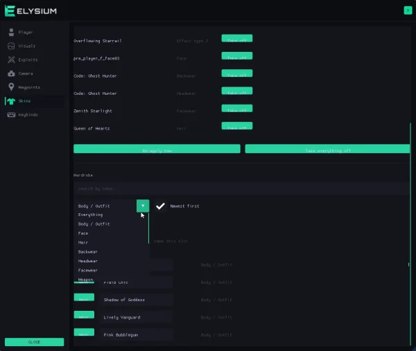 ragnarok SKIN CHANGER cheat menu