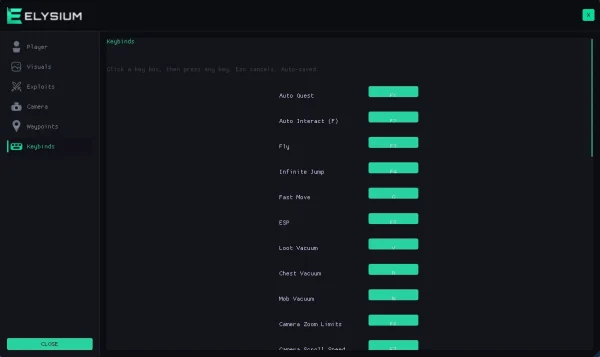 ragnarok keybinds cheat menu