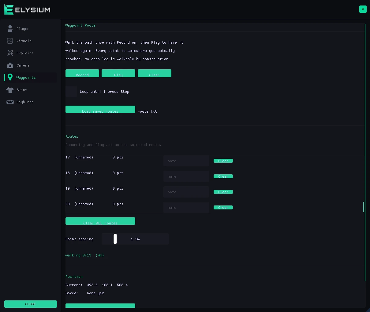 ragnarok waypoints cheat menu