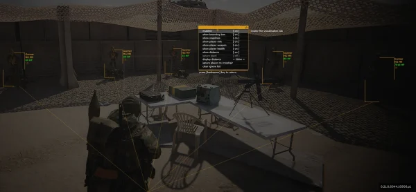 Caliber cheat menu - visuals tab