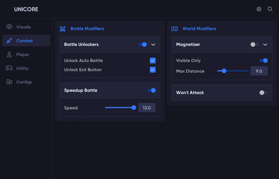 Honkai Star Rail Unicore cheat menu screenshot 1
