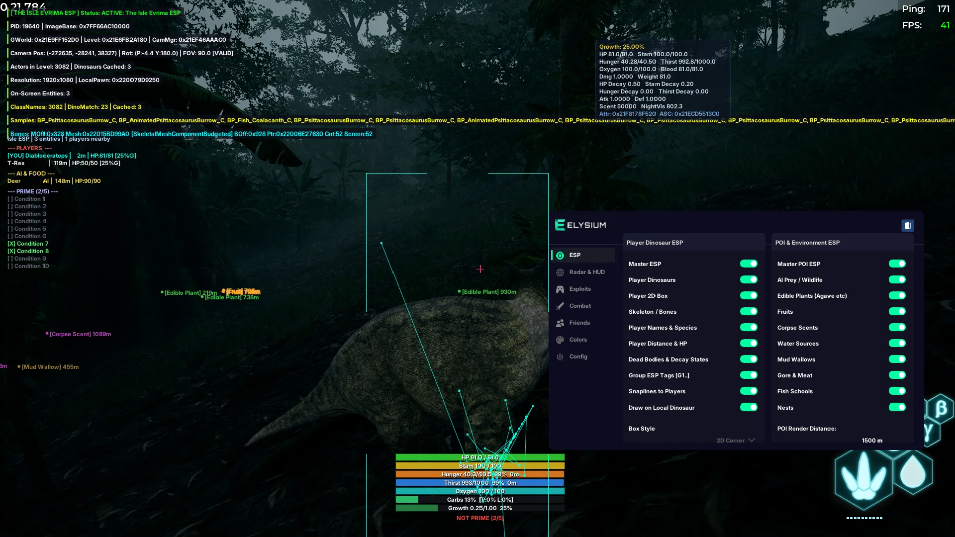 The Isle Elysium cheat ESP menu