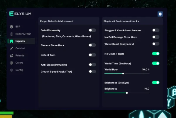 The Isle Elysium cheat exploits menu