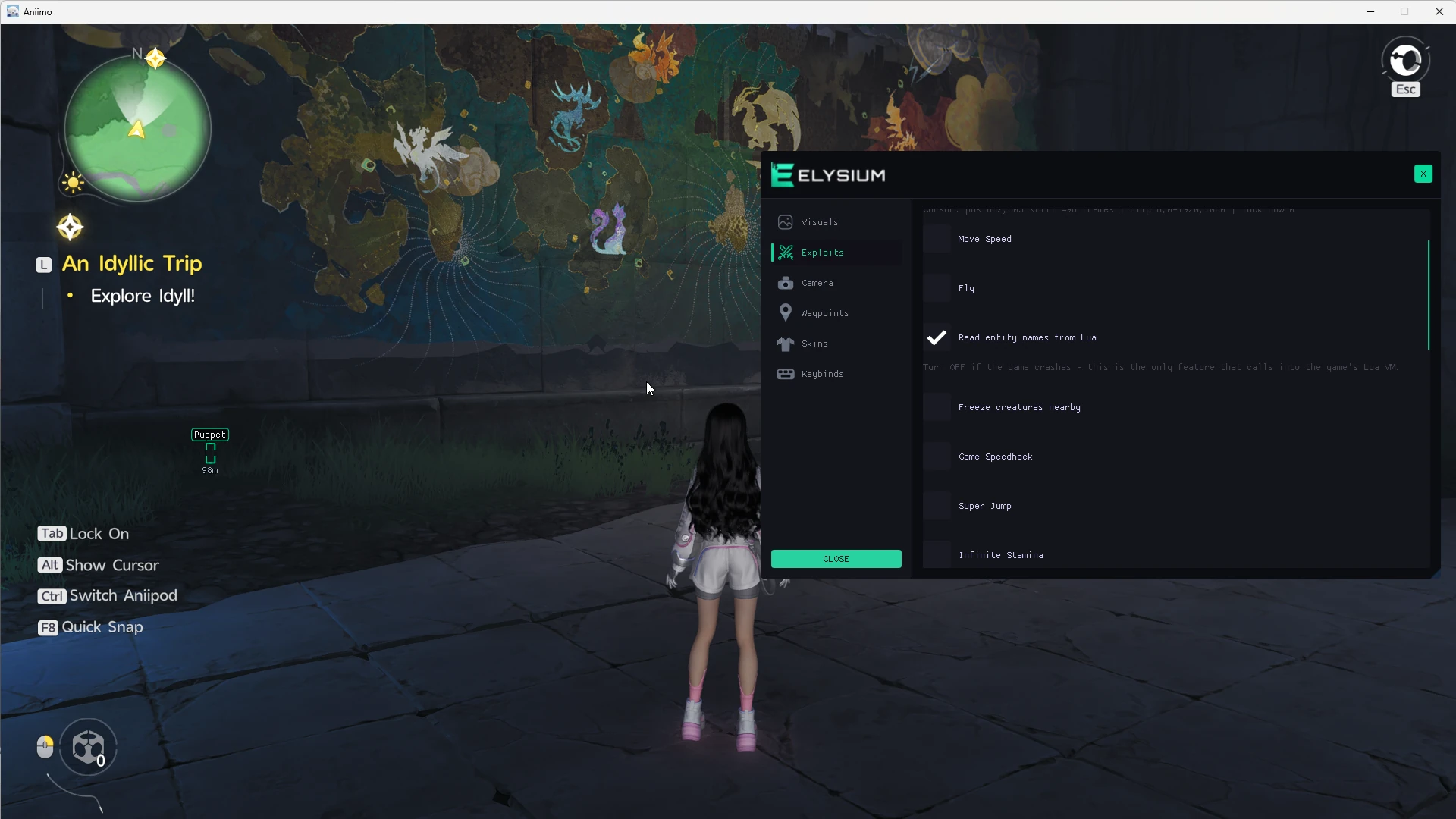 Undetected Aniimo cheats – exploits menu