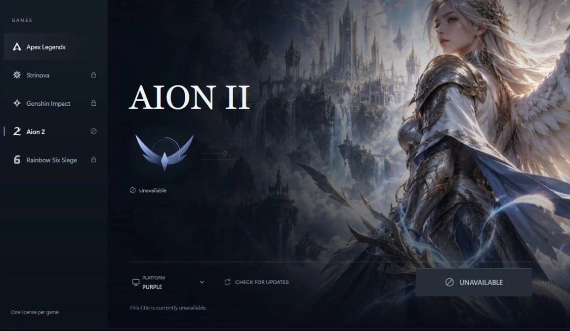 Aion 2 cheat in the Purple launcher