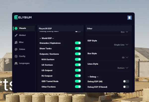 Squad cheat visuals menu